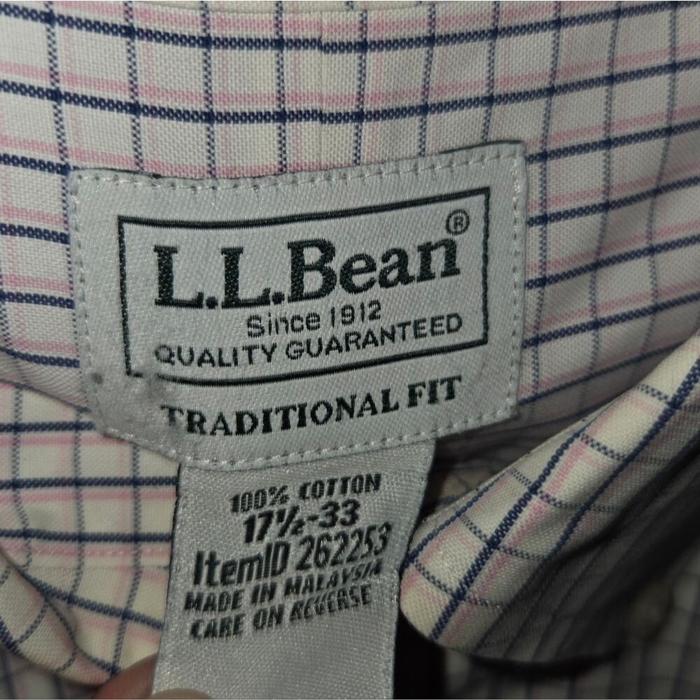 LL Bean Men's Long Sleeve Cotton Traditional Fit Button Down Shirt - Picture 6 of 10